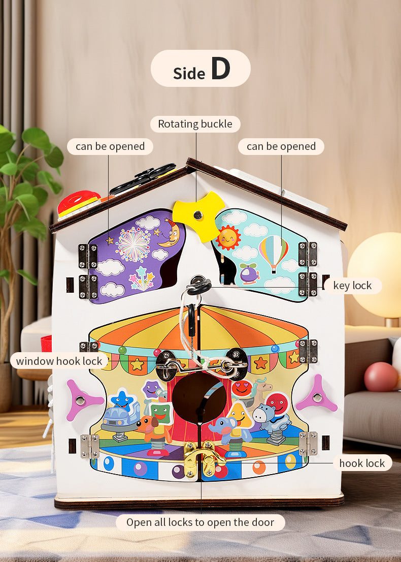 Large Wooden Busy House for kids and family play, image 10