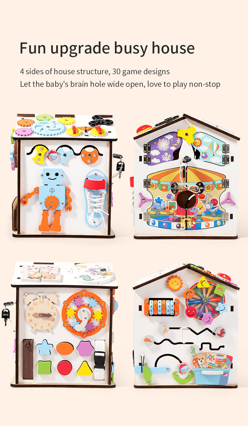 Large Wooden Busy House for kids and family play, image 17