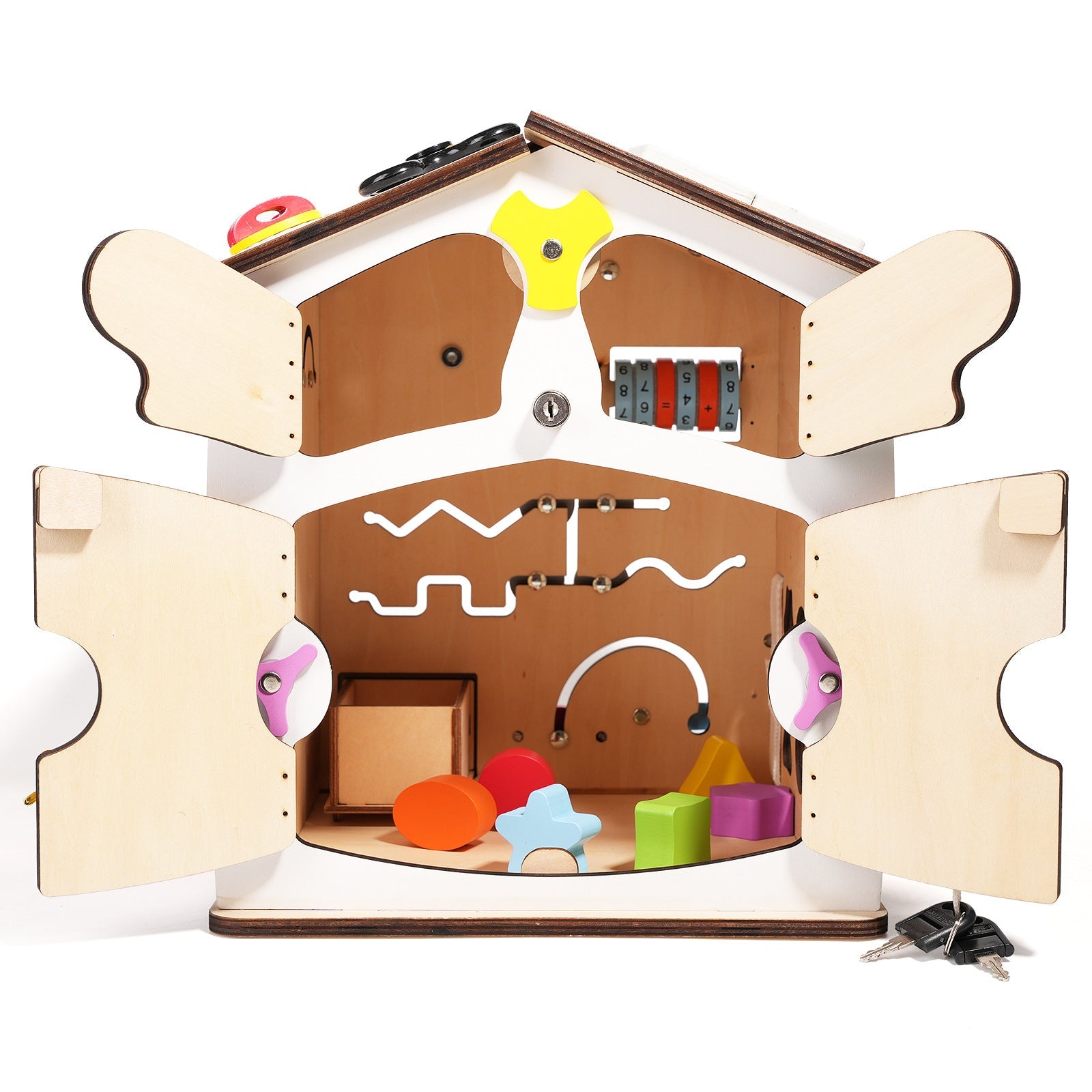 Large Wooden Busy House for kids and family play, image 2