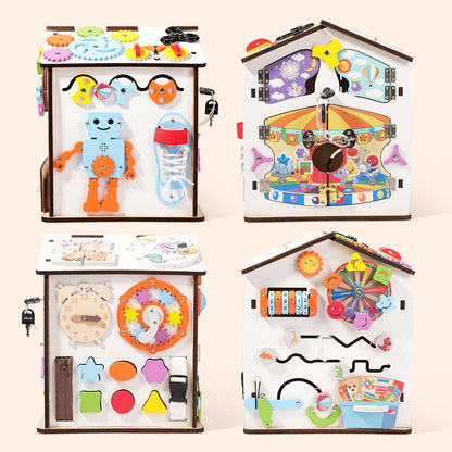 Large Wooden Busy House for kids and family play, image 3