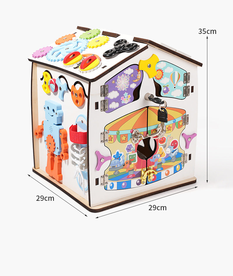 Large Wooden Busy House for kids and family play, image 6