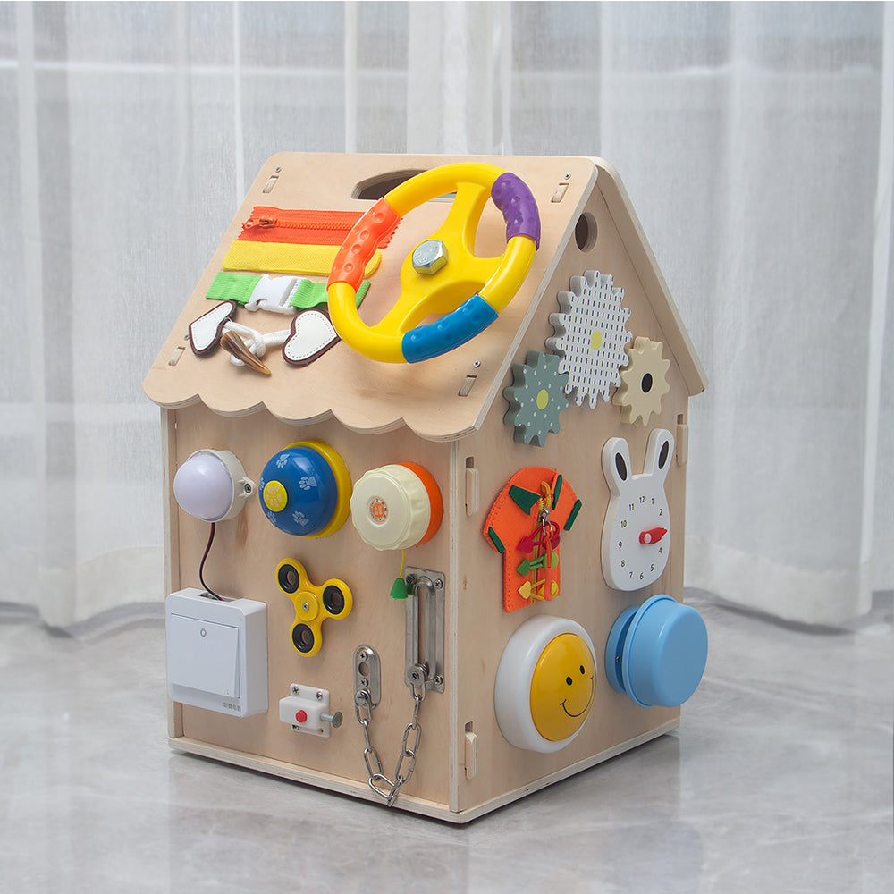 Wooden Busy House Activity Toy - with Xylophone for kids and family play, image 2