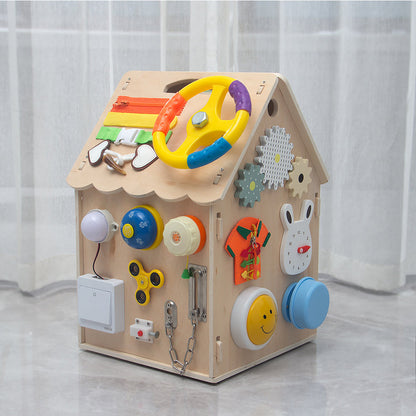 Wooden Busy House Activity Toy - with Xylophone for kids and family play, image 2
