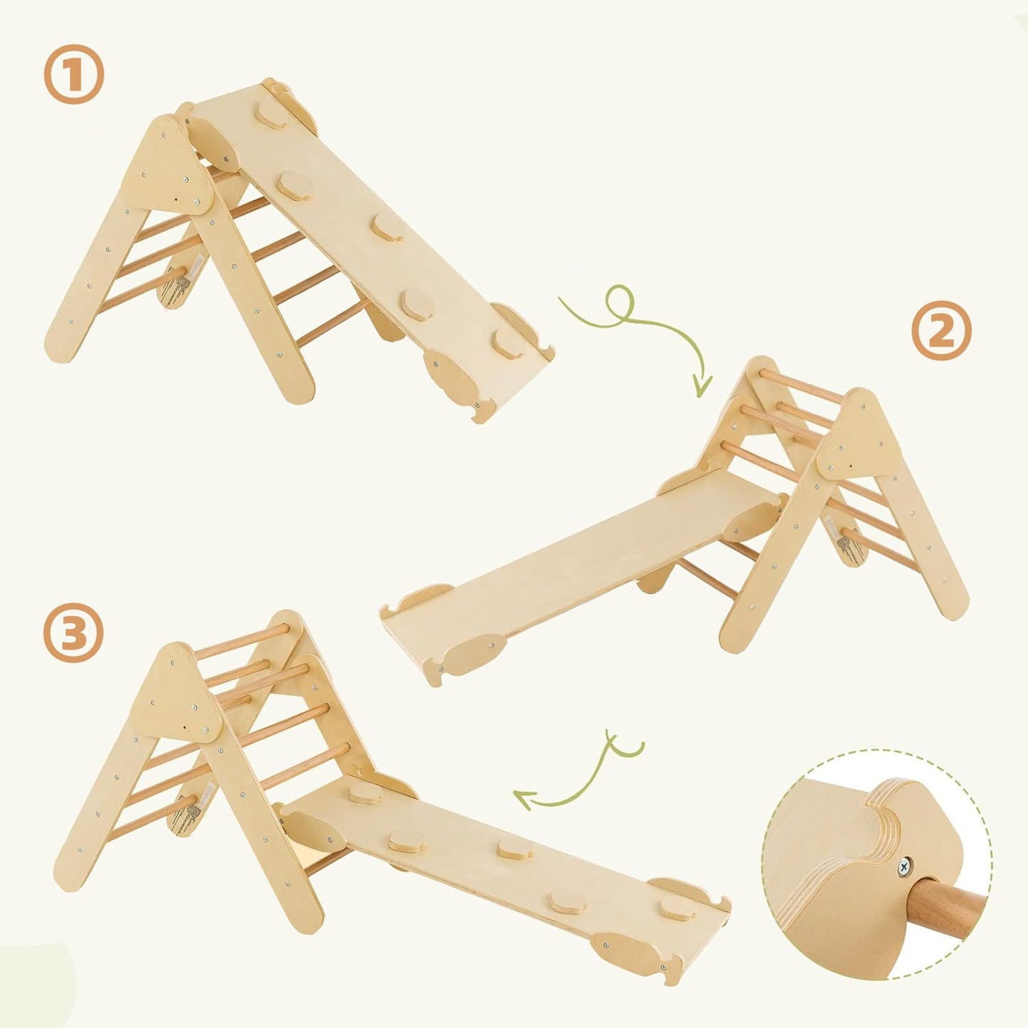 Montessori inspired wooden climbing toy for toddlers at home