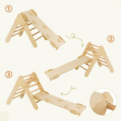 Montessori inspired wooden climbing toy for toddlers at home