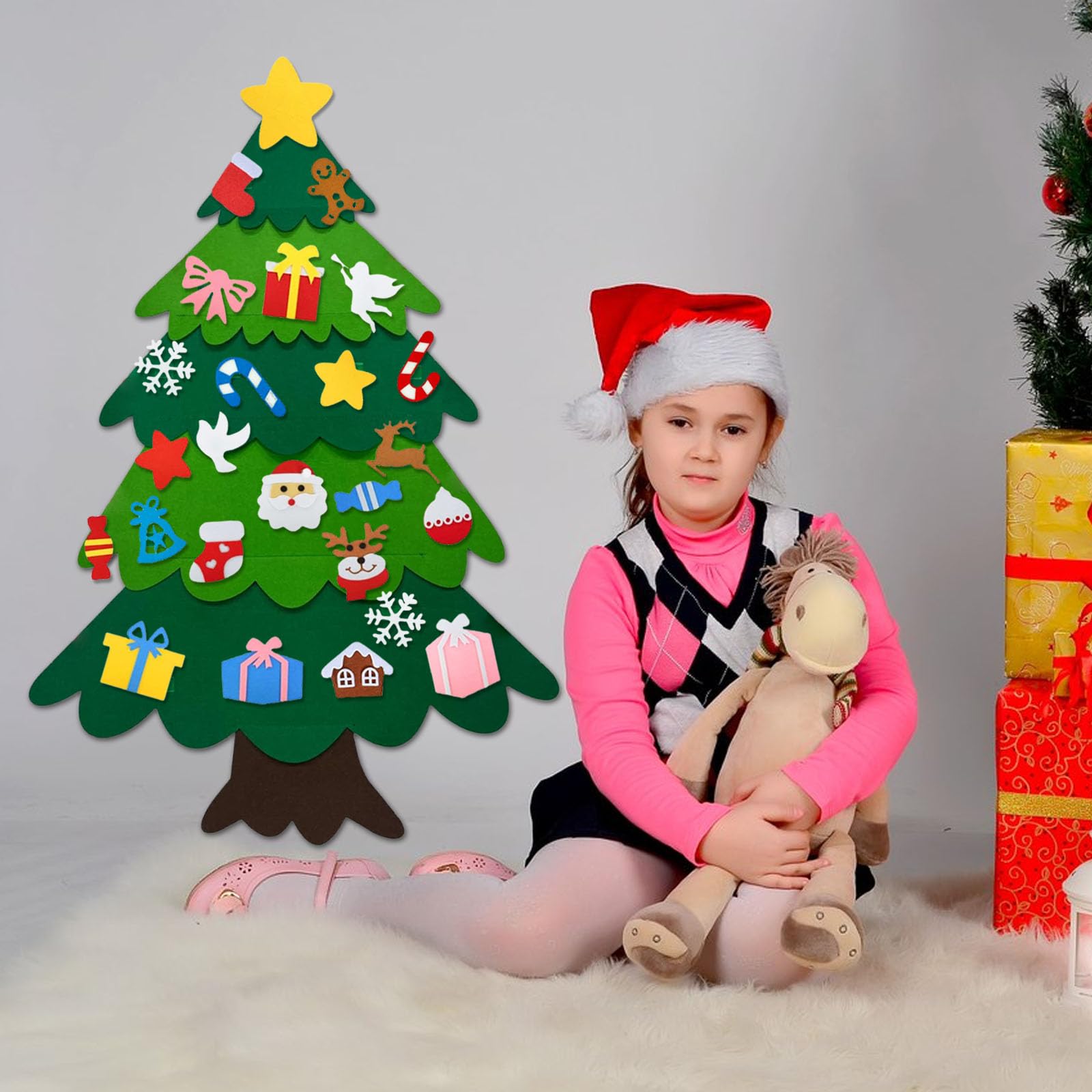 Montessori felt Christmas tree holiday learning toy
