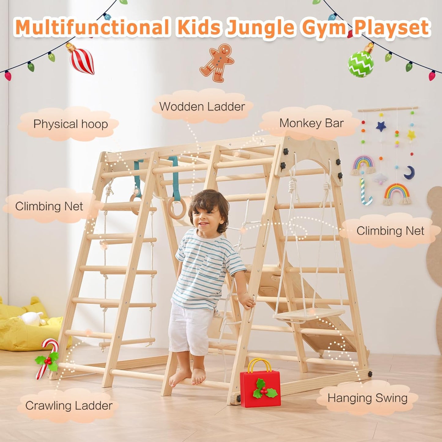 Indoor Climbing Gym with Slide - Classic Set for kids and family play, image 1