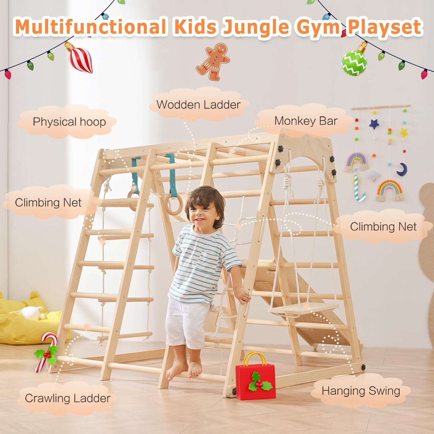 Indoor Climbing Gym with Slide - Classic Set for kids and family play, image 1