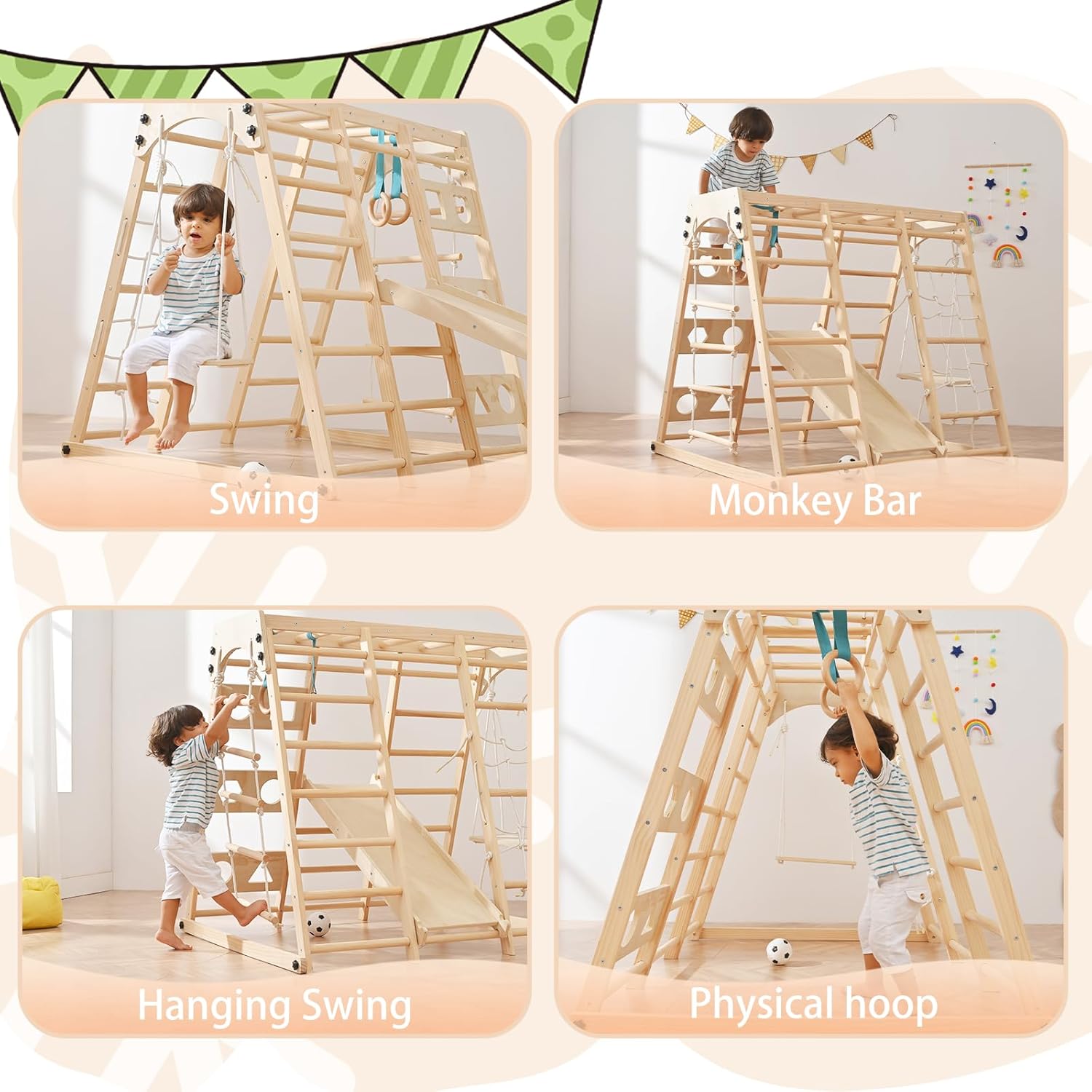 Indoor Climbing Gym with Slide - Classic Set for kids and family play, image 2