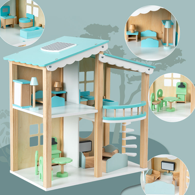 Montessori inspired wooden dollhouse toy for children