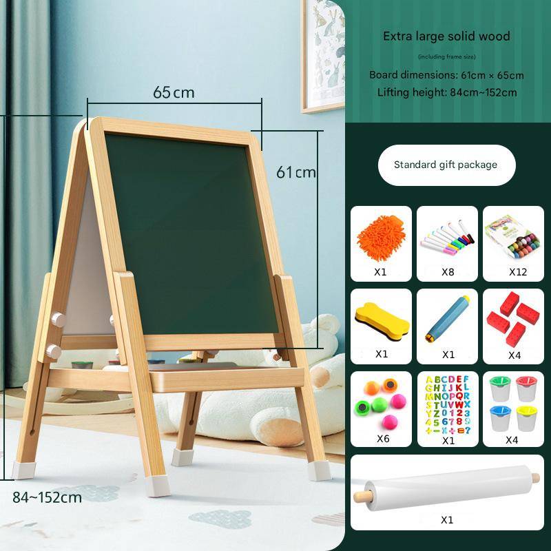 Kidsstaffelei Wooden - H Henverstellbare Maltafel With Whiteboard & for kids and family play, image 12