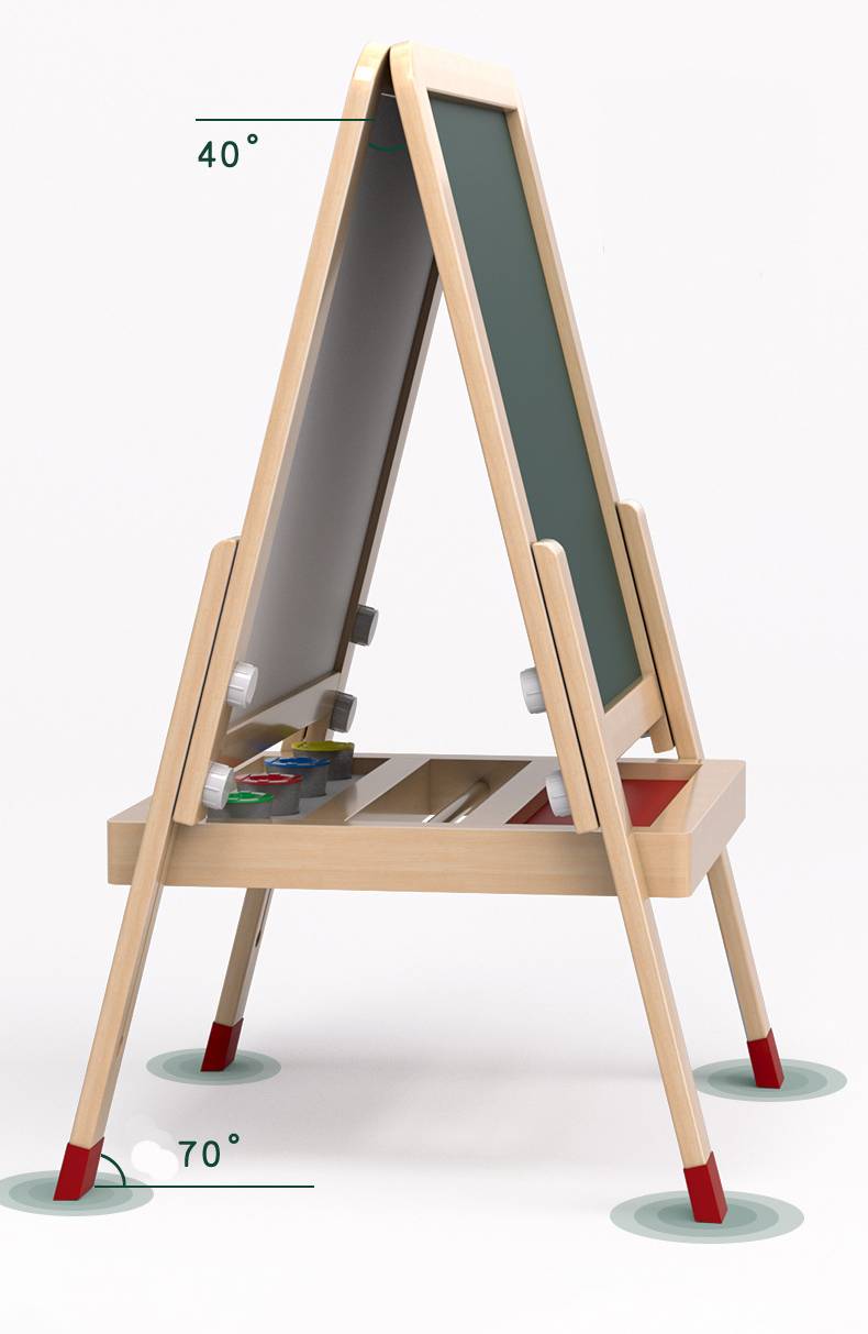 Kidsstaffelei Wooden - H Henverstellbare Maltafel With Whiteboard & for kids and family play, image 11