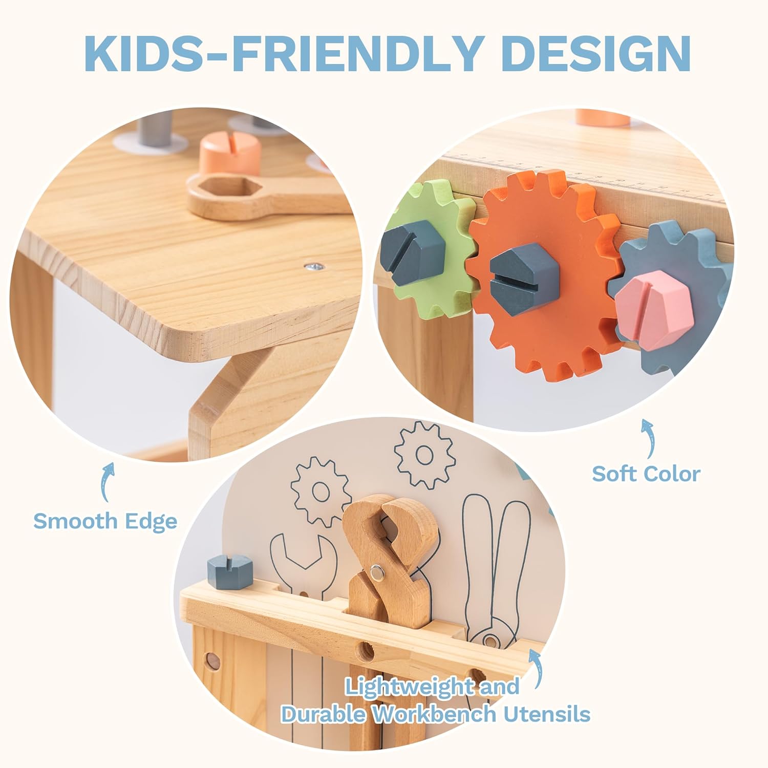 Kids Wooden Workbench - with Storage for kids and family play, image 16