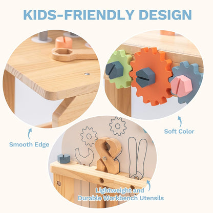 Kids Wooden Workbench - with Storage for kids and family play, image 16
