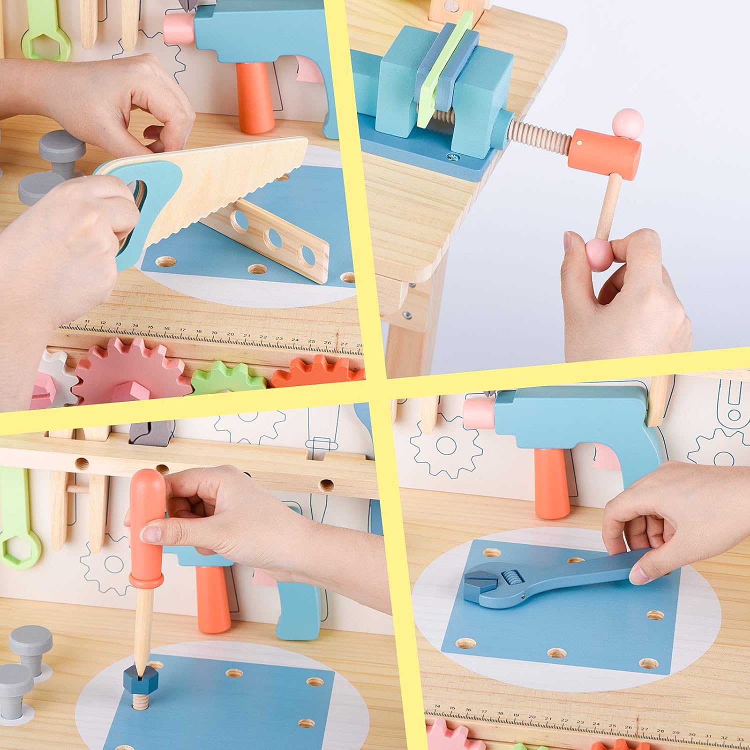 Kids Wooden Workbench - with Storage for kids and family play, image 19