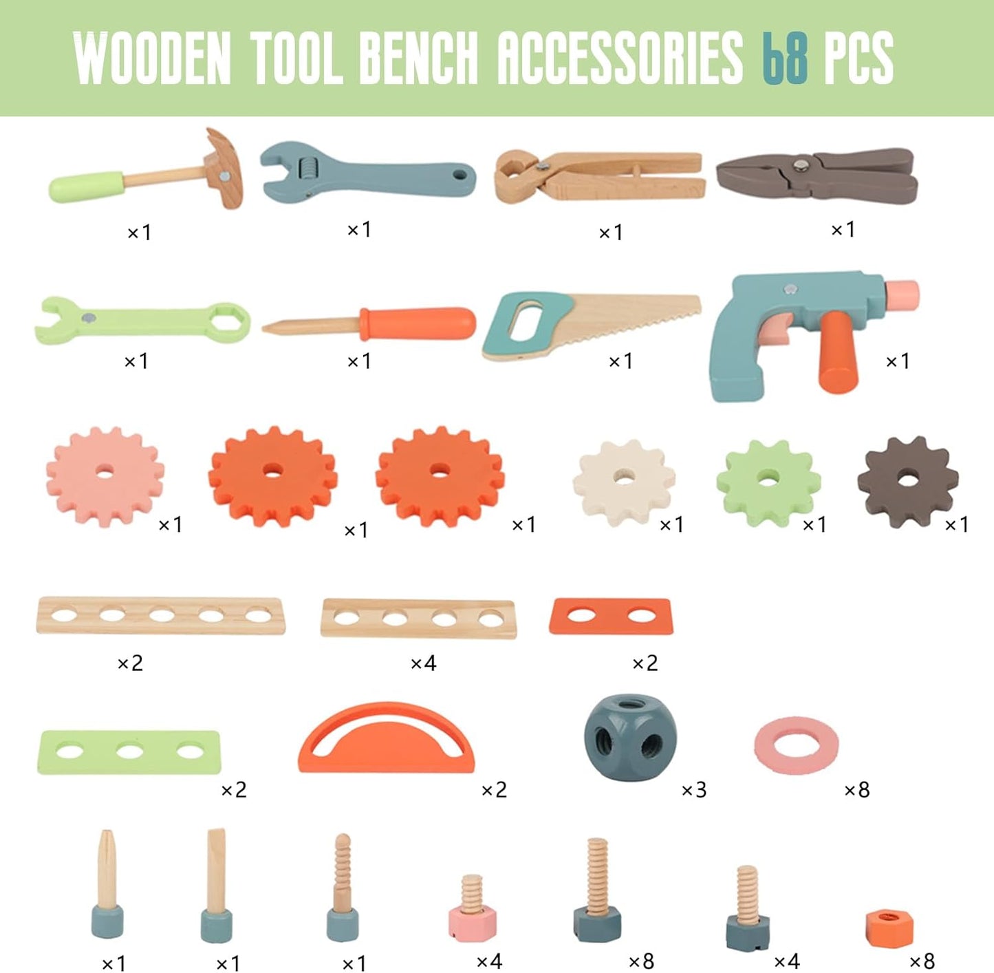 Kids Wooden Workbench - with Storage for kids and family play, image 21