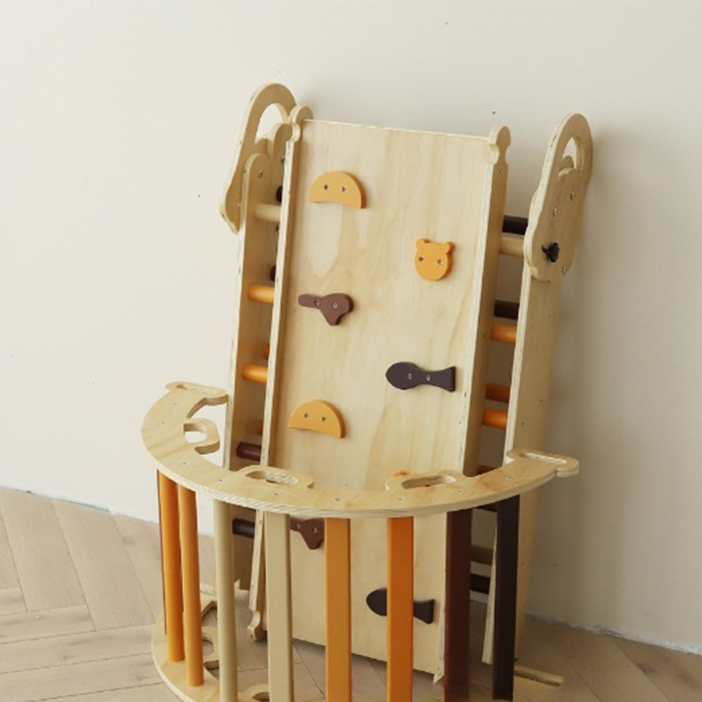 Foldable Wooden Climbing Triangle - With Slide for kids and family play, image 3