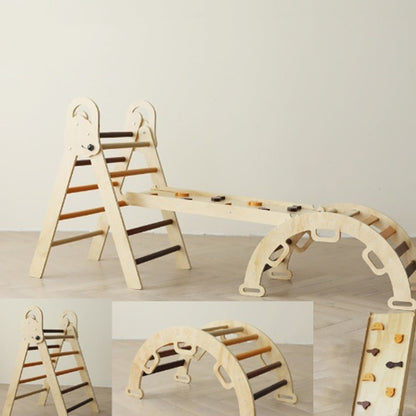 Foldable Wooden Climbing Triangle - With Slide for kids and family play, image 2