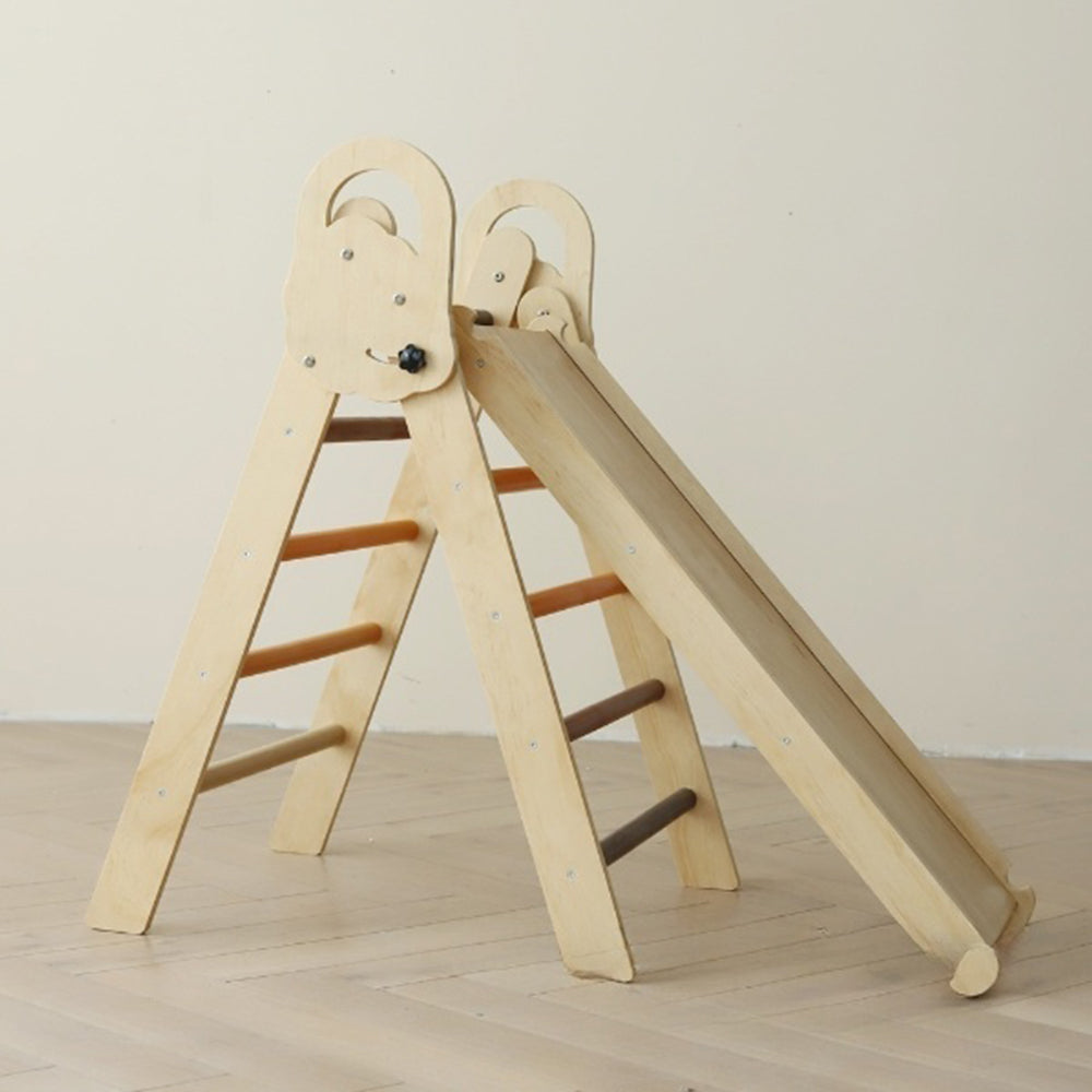 Foldable Wooden Climbing Triangle - With Slide for kids and family play, image 4