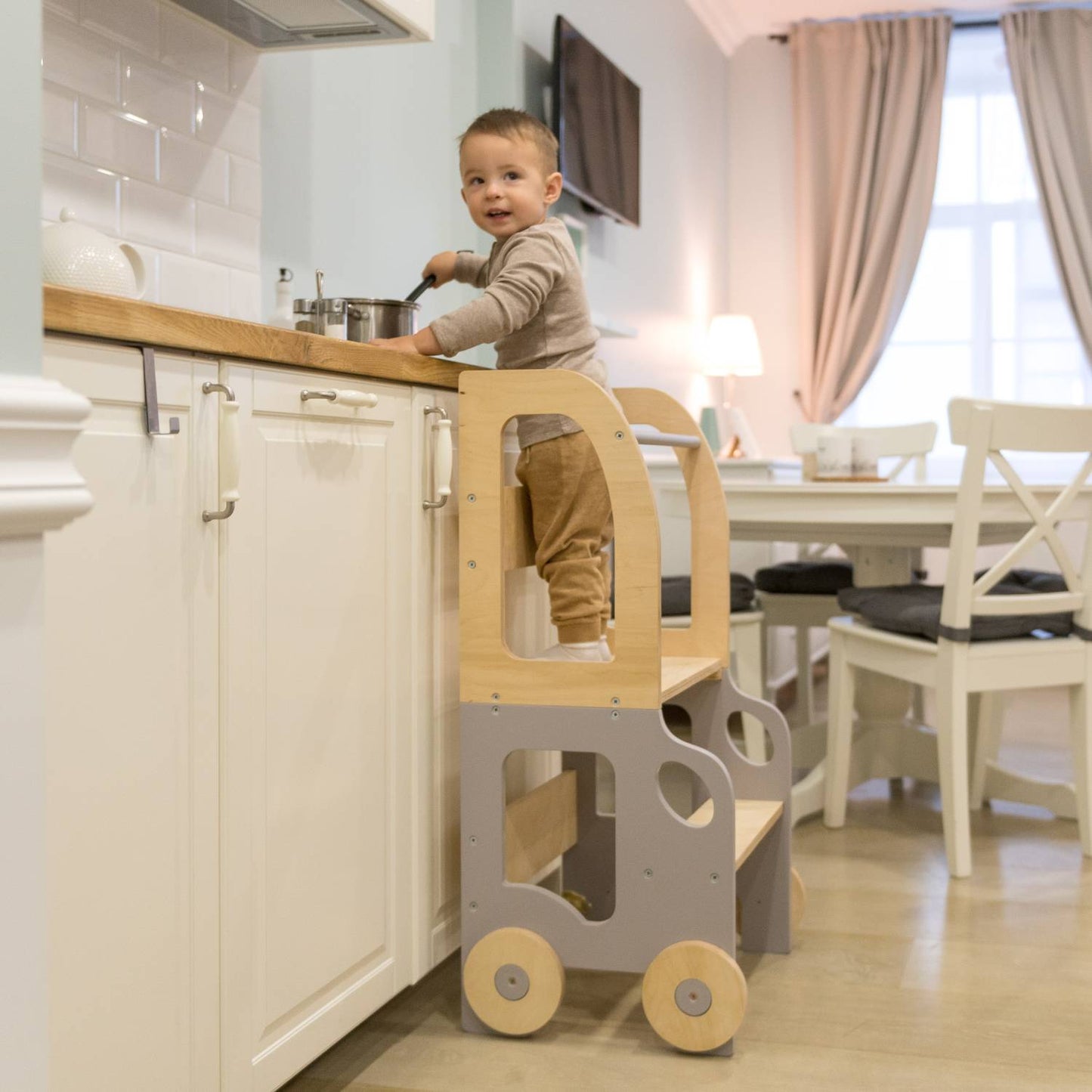 Classic 3-in-1 Convertible Learning Tower for kids and family play, image 15