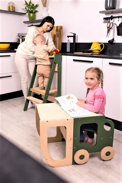 Classic 3-in-1 Convertible Learning Tower for kids and family play, image 22
