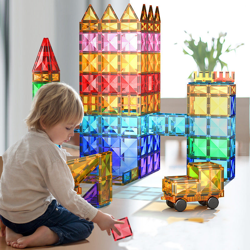 Montessori magnetic building blocks for open ended play
