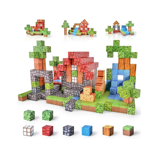 Magnetic Building Blocks Set - Large Set for kids and family play, image 1