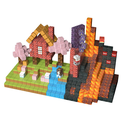 Magnetic Building Blocks Set - Lava Waterfall for kids and family play, image 3