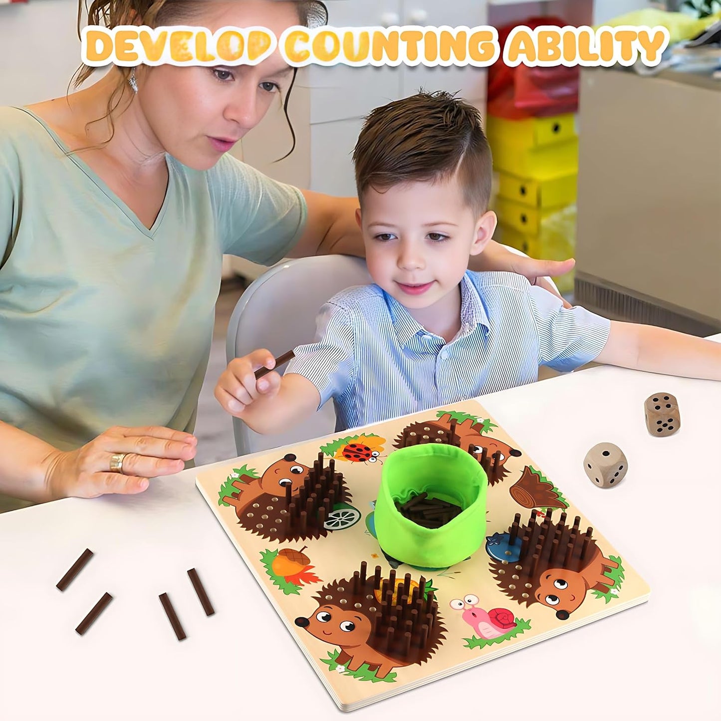 Montessori math game helping toddlers learn numbers
