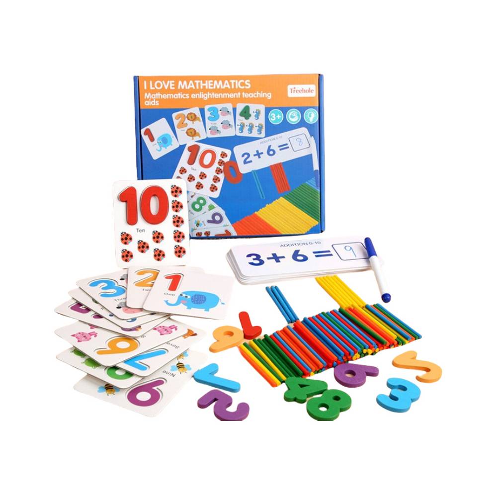 Wooden Math Learning Toy - Large Set for kids and family play, image 1