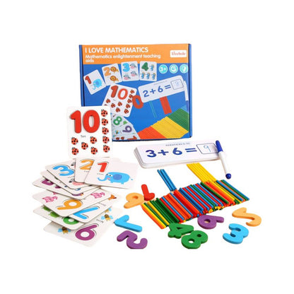 Wooden Math Learning Toy - Large Set for kids and family play, image 1