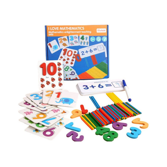 Wooden Math Learning Toy - Large Set for kids and family play, image 1