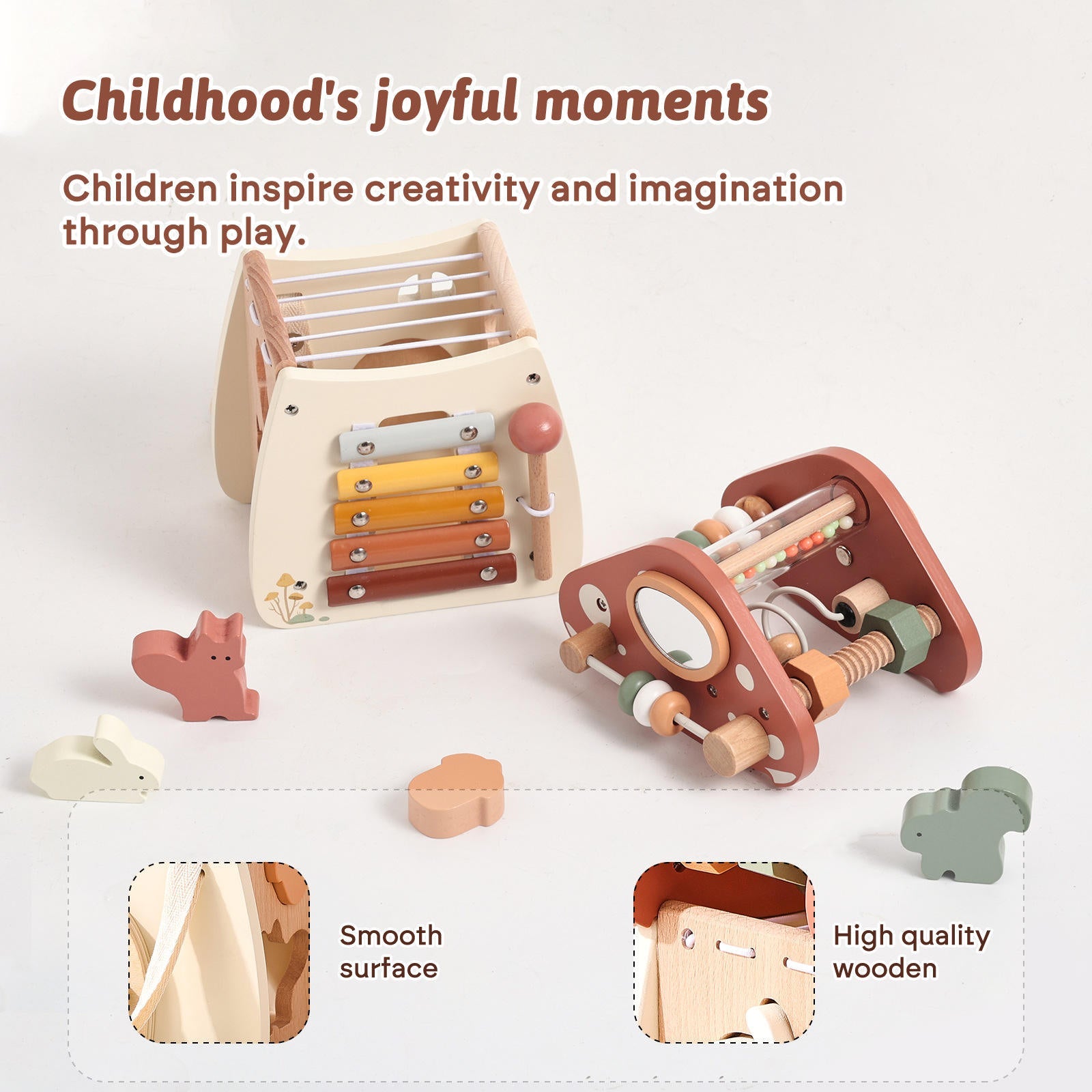 Montessori inspired wooden music toy for toddlers and children
