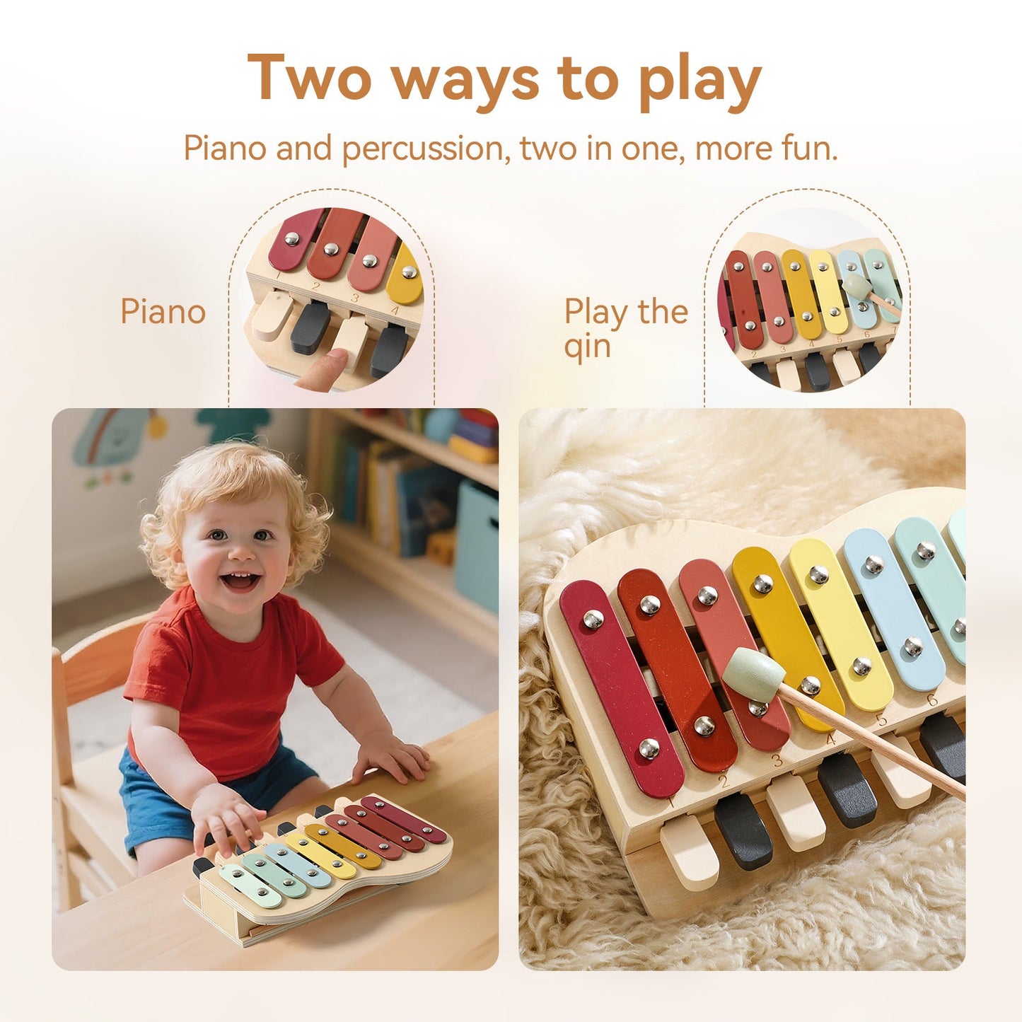 Montessori music toy for toddlers learning sounds