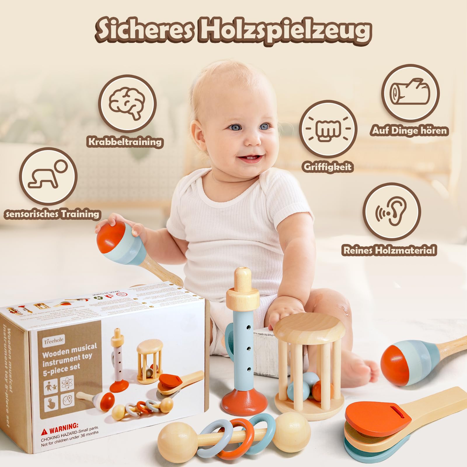 Montessori music toy set designed for toddler sensory exploration and early learning