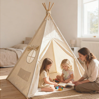 Montessori play tent creating a peaceful cozy corner for reading and relaxing