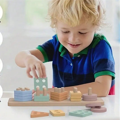 Wooden Shape Sorter for kids and family play, image 2