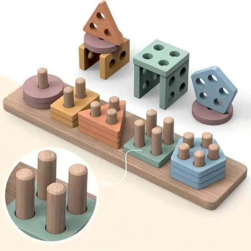 Wooden Shape Sorter for kids and family play, image 4