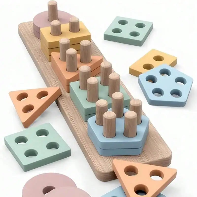 Wooden Shape Sorter for kids and family play, image 1