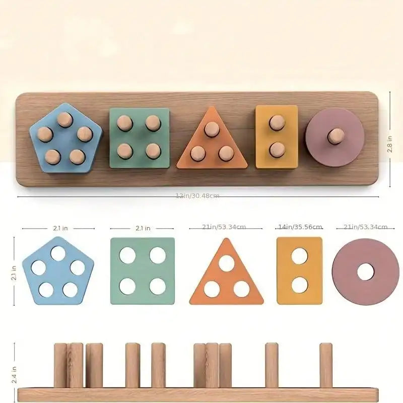 Wooden Shape Sorter for kids and family play, image 5