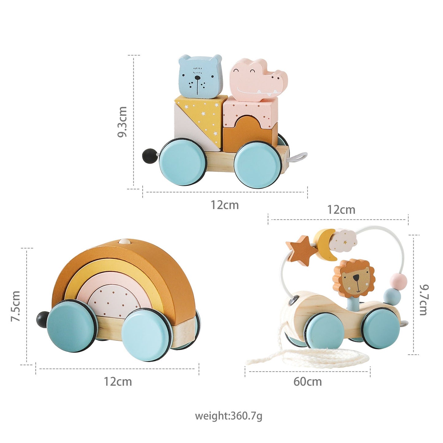 Wooden Animal Stacking Train for kids and family play, image 2