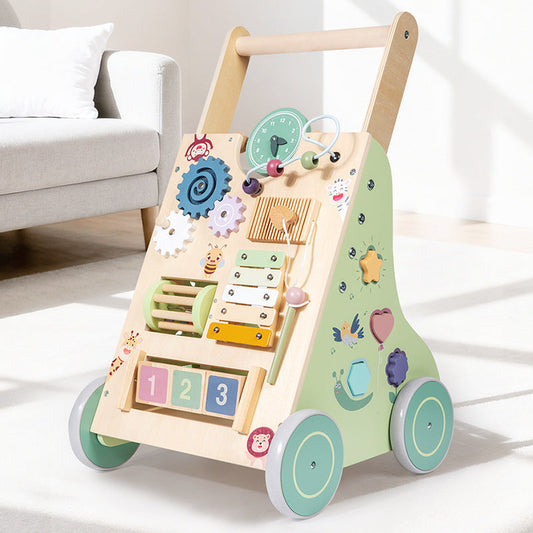 Montessori wooden baby walker for toddlers first steps
