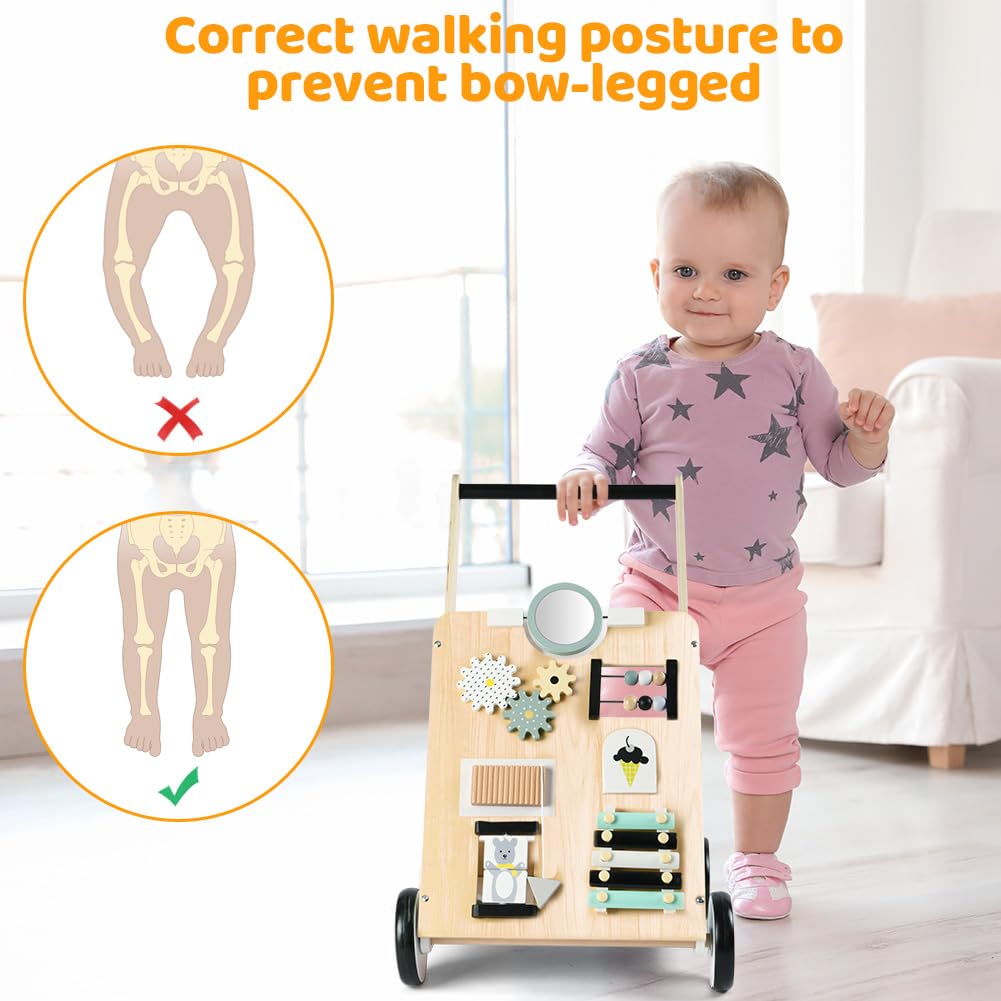 Wooden Baby Walker - Busy Board for kids and family play, image 8