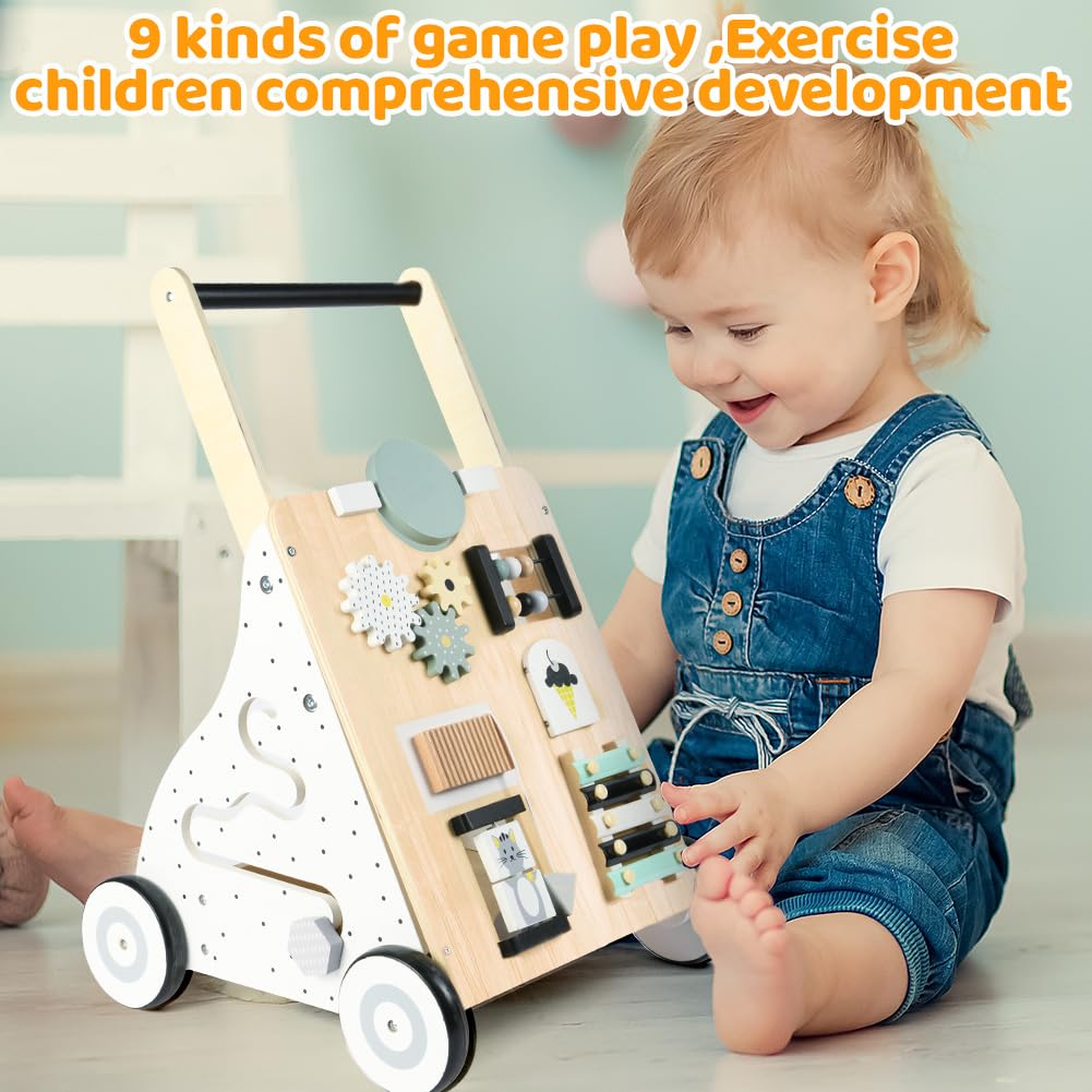 Wooden Baby Walker - Busy Board for kids and family play, image 5