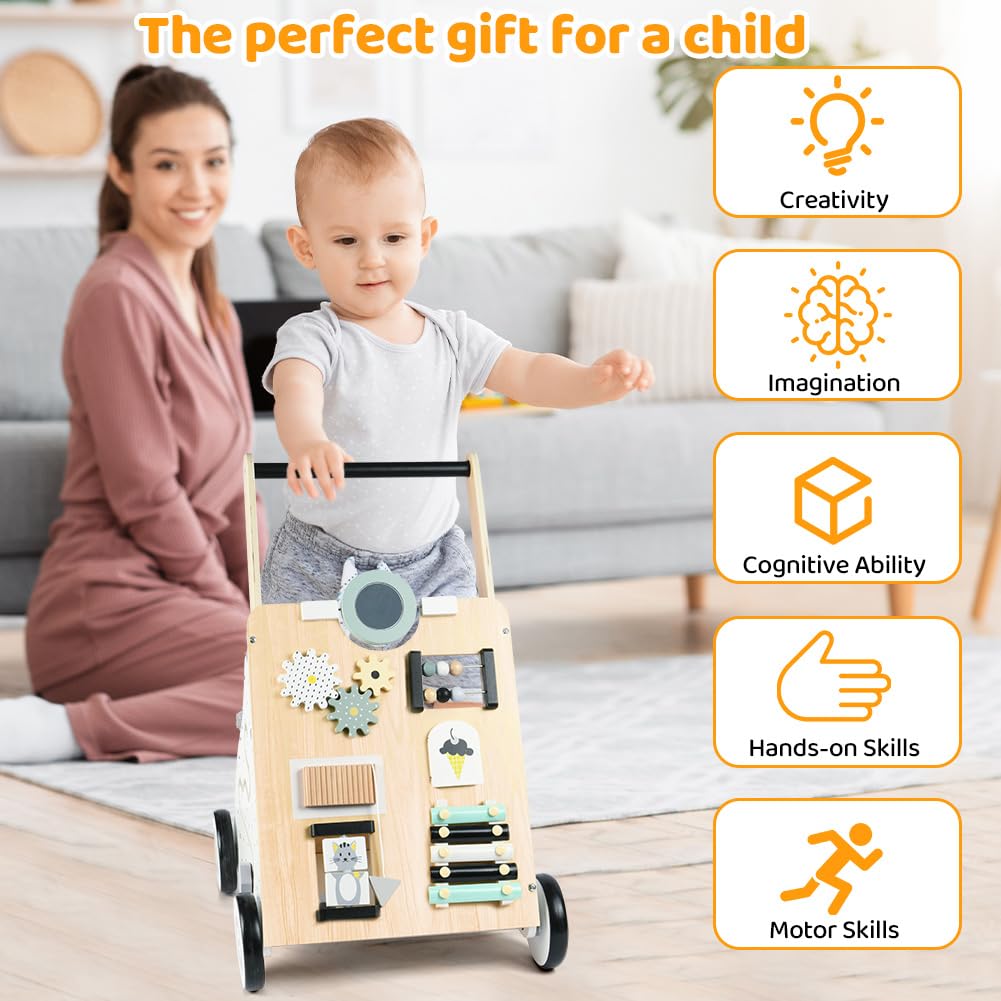 Wooden Baby Walker - Busy Board for kids and family play, image 7