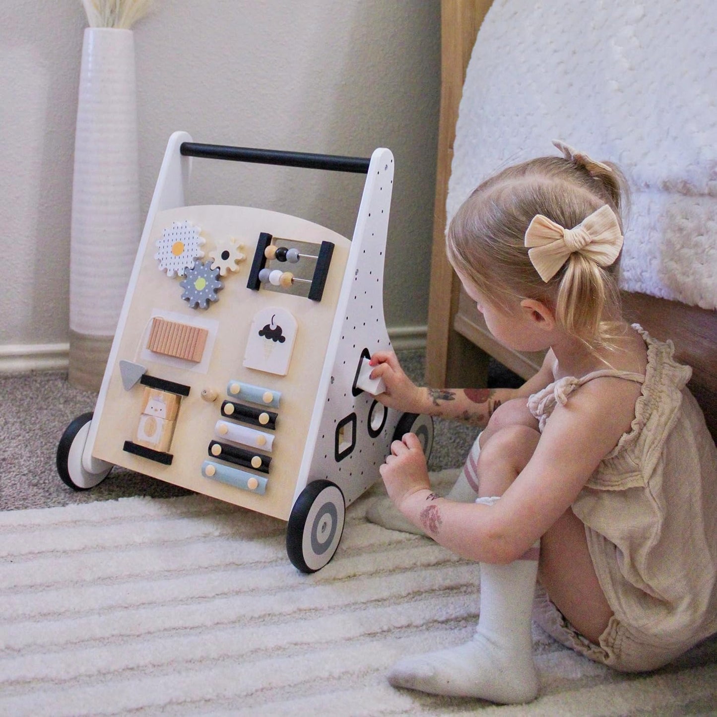 Wooden Baby Walker - Busy Board for kids and family play, image 3