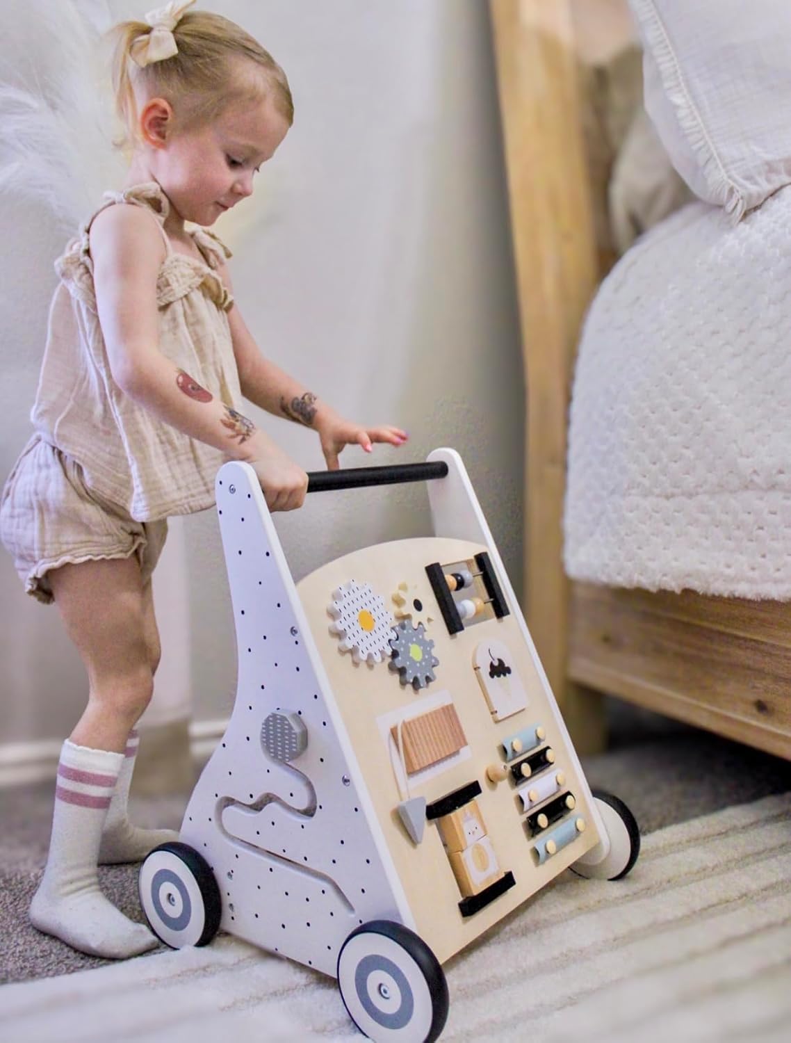 Wooden Baby Walker - Busy Board for kids and family play, image 6