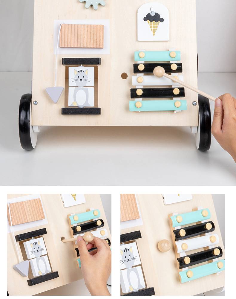 Wooden Baby Walker - Busy Board for kids and family play, image 10