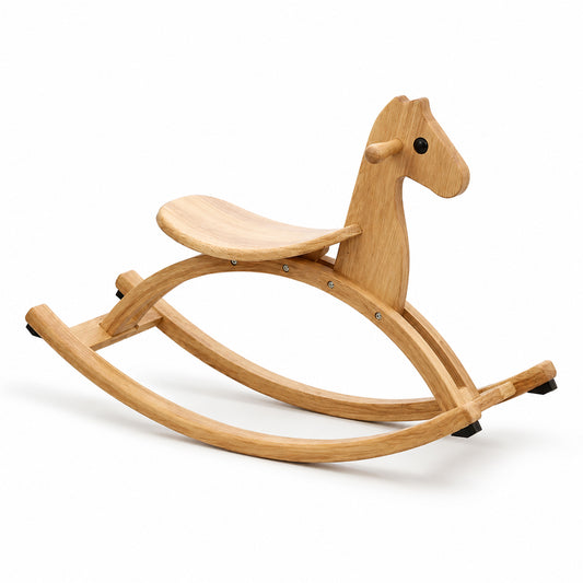 Montessori wooden rocking horse for kids ages 3 and up