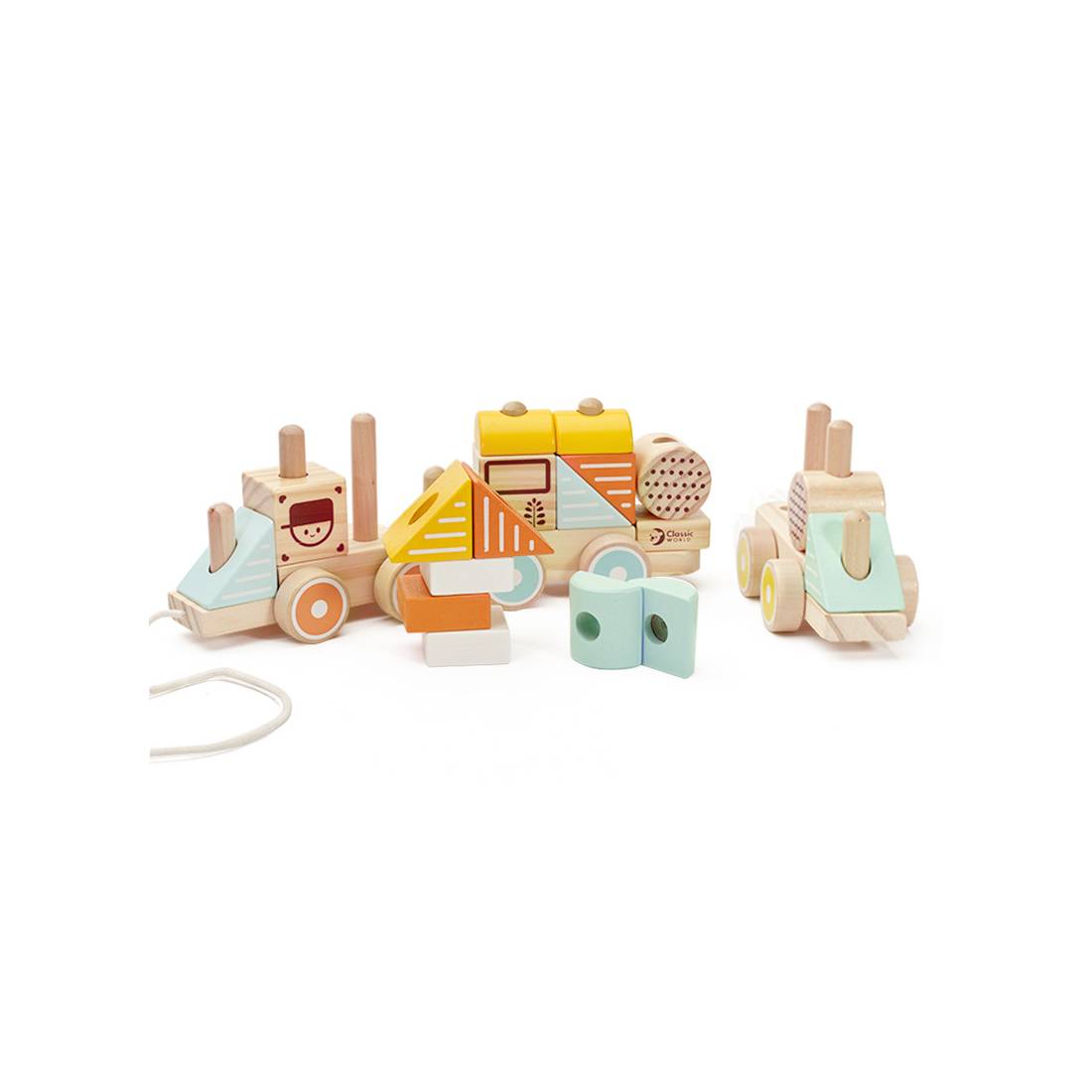 Wooden Stacking Train for kids and family play, image 1